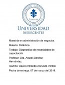 Diagnostico de necesidades de capacitación. Empresa: XCF SA DE CV