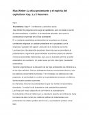 Espiritu capitalista y la ética protestante. Weber capítulo 1 y 2