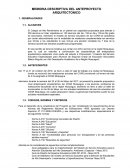 MEMORIA DESCRIPTIVA DEL ANTEPROYECTO ARQUITECTONICO