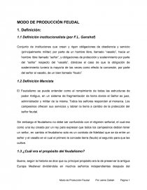 Modo de Producción Feudal. Página 1