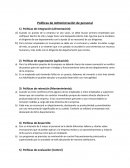 POLITICAS DE ADM DE PERSONAL