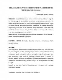 DESARROLLO EVOLUTIVO DE LAS ESCUELAS CONTABLES. Página 1