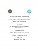 PLANES DE NEGOCIOS Y MARKETING INTERNACIONAL TRABAJO