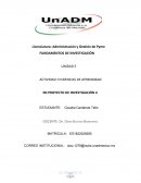 Actividad: evidencias de aprendizaje Mi proyecto de investigación