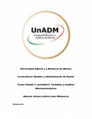 Unidad 1, actividad 2. Variables y modelos Macroeconómicos
