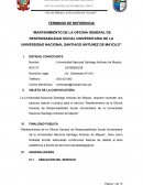 Mantenimiento de la oficina general de responsabilidad social universitaria