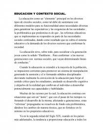 Educación y contexto social. Página 1