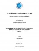 Laboratorio de química analítica Gravimetría: DETERMINACIÓN DE CLORUROS EN AGUA MEDIANTE GRAVIMETRÍA