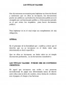 LOS TITULOS VALORES
