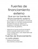 Fuentes de financiamiento externo