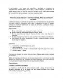 PROTOCOLO DE LIMPIEZA Y DESINFECCIÓN DEL ÁREA DE CONSULTA EXTERNA