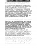 DISCURSO POR ANIVERSARIO
