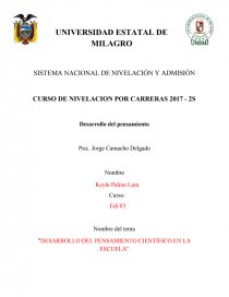 Desarrollo del pensamiento científico en la escuela. Página 1