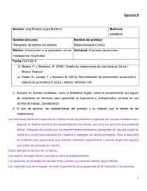 Módulo: Introducción a la planeación de las instalaciones industriales. Página 1