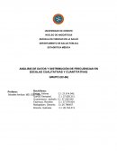 ANÁLISIS DE DATOS Y DISTRIBUCIÓN DE FRECUENCIAS EN ESCALAS CUALITATIVAS Y CUANTITATIVAS