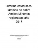 INFORME ESTADISTICO LAMINAS DE COBRE