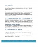 Etica. Fundamentos de la ética y el hecho moral