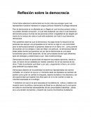 Reflexión sobre la democracia