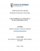 CARACTERÍSTICAS Y FINES DE LA EVALUACIÓN EDUCATIVA