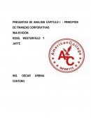 PREGUNTAS DE ANALISIS CAPITULO I - PRINCIPIOS DE FINANZAS CORPORATIVAS