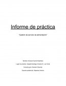Informe de práctica “Gestión de servicio de alimentación”