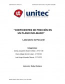 Coeficientes de fricción en un plano inclinado