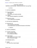 PLAN DE CUENTAS EMPRESA UNIPERSONAL "OBRAS INFANTILES" de Juan Pipo