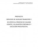 PROPUESTA SERVICIOS DE AUXILIAR FINANCIERO Y DE APOYO AL PROCESO DE CALIDAD ICONTEC, EN ASUNTOS CONTABLES Y EJECUCIÓN PRESUPUESTAL