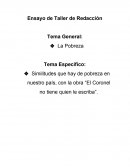 Similitudes que hay de pobreza en nuestro país, con la obra “El Coronel no tiene quien le escriba”