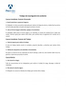 Trabajo de investigación de accidente Causas Inmediatas: Factores Personales