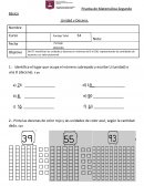 Prueba de Matemática Segundo Básico