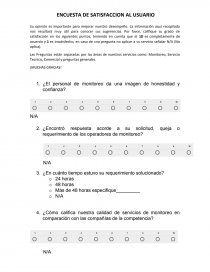 ENCUESTA DE SATISFACCION AL USUARIO. Página 1