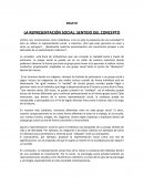 LA REPRESENTACIÓN SOCIAL: SENTIDO DEL CONCEPTO