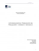 Actividad práctica: "Elaboración de Presupuesto" – Unidad 2 – Semana 2