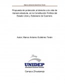 Propuesta de protección al derecho a la vida de manera absoluta, en la Constitución Política del Estado Libre y Soberano de Guerrero.