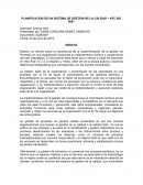 PLANIFICACION DE UN SISTEMA DE GESTION DE LA CALIDAD – NTC ISO 9001