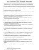 20 causas generales de accidentes en talleres