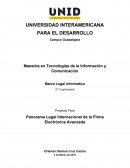 Proyecto Final Panorama Legal Internacional de la Firma Electrónica Avanzada