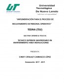 Implementación para el proceso de reclutamiento de personal operativo