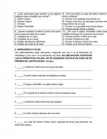 Evaluación de LENGUAJE. Control de lectura. “LOS CRETINOS”. Página 2