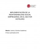 IMPLEMENTACIÓN DE LA RESPONSABILIDAD SOCIAL EMPRESARIAL EN EL SECTOR HOTELERO