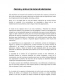 Ciencia y arte en la toma de decisiones