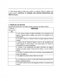 Evaluación de LENGUAJE. Control de lectura. “LOS CRETINOS”. Página 4