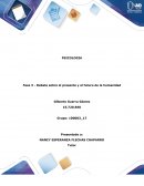 PSICOLOGIA Fase 3 - Debate sobre el presente y el futuro de la humanidad