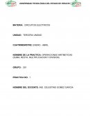 OPERACIONES ARITMETICAS (SUMA, RESTA, MULTIPLICACION Y DIVISION)