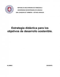 Estrategia didáctica para los objetivos de desarrollo sostenible. Página 1