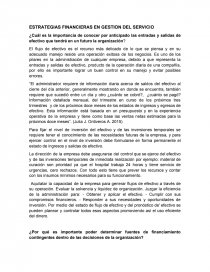 ESTRATEGIAS FINANCIERAS EN GESTION DEL SERVICIO. Página 1