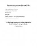 Proyecto de Intervención Temprana Contra las Dificultades de Aprendizaje