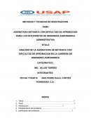 ANALISIS DE LA ASIGNATURA DE BOTANICA CON DIFICULTAD DE APROBACION EN LA CARRERA DE INGENIERIA AGRONOMICA