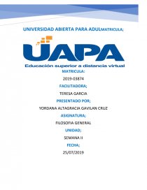 TAREA FILOSOFIA GENERAL. Página 1